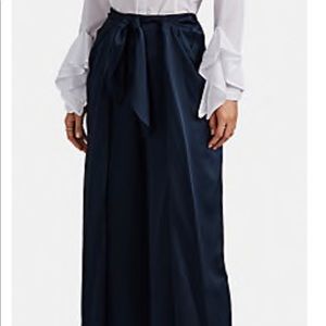 Navy silk palazzo wide leg pants Zac Posen